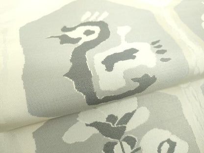 平和屋着物●六通柄袋帯　亀甲花鳥文　正絹　逸品　DAAY1231ps