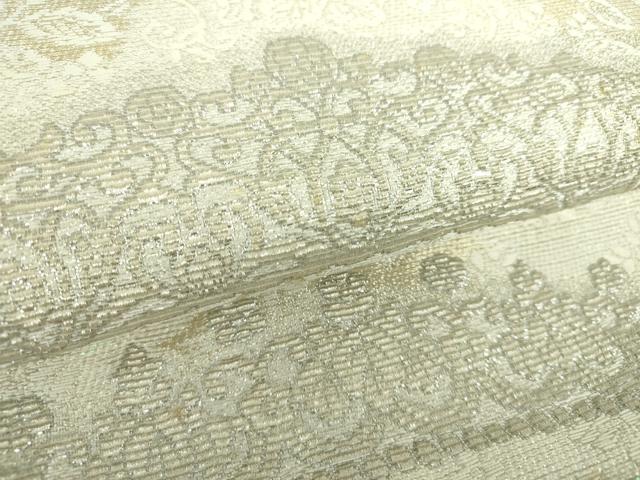 平和屋着物●極上 両面 六通柄袋帯 金華山織 TIARA プラチナ箔 正絹 逸品 DAAY1244ps