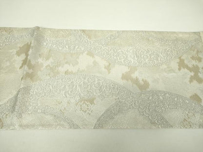 平和屋着物●極上 両面 六通柄袋帯 金華山織 TIARA プラチナ箔 正絹 逸品 DAAY1244ps