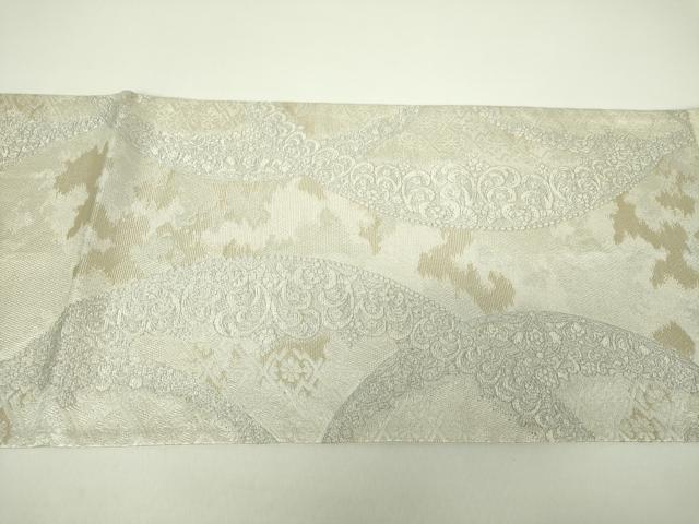 平和屋着物●極上 両面 六通柄袋帯 金華山織 TIARA プラチナ箔 正絹 逸品 DAAY1244ps