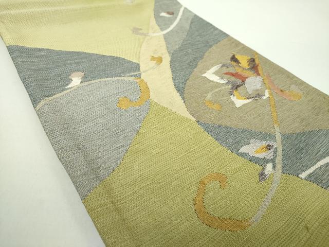 平和屋着物●綴れ 太鼓柄袋帯 花唐草文 正絹 逸品 DAAY1273ps