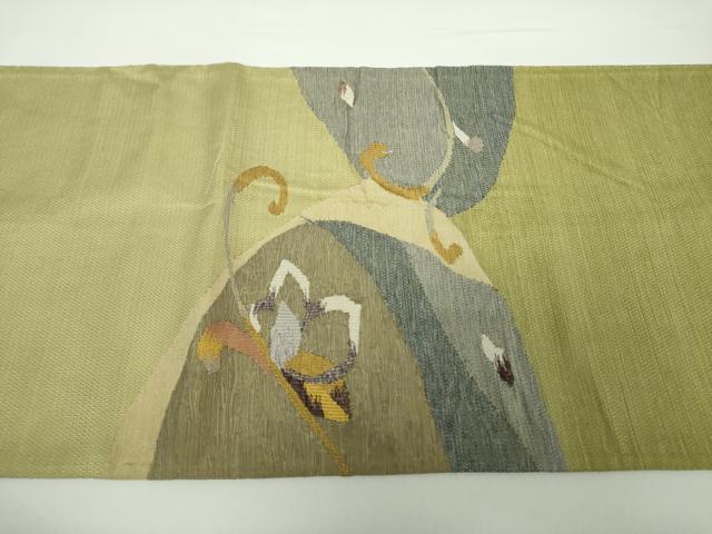 平和屋着物●綴れ 太鼓柄袋帯 花唐草文 正絹 逸品 DAAY1273ps