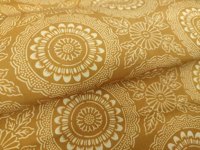 平和屋着物●全通柄九寸名古屋帯　型染　菊文　正絹　逸品　DAAY1297ps