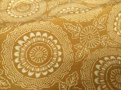平和屋着物●全通柄九寸名古屋帯　型染　菊文　正絹　逸品　DAAY1297ps