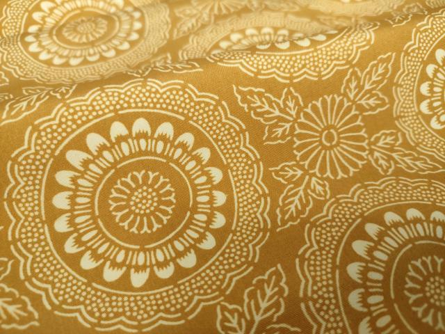 平和屋着物●全通柄九寸名古屋帯　型染　菊文　正絹　逸品　DAAY1297ps