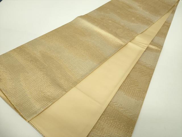 平和屋着物●全通柄袋帯　霞文　金糸　正絹　逸品　未使用　DAAY1317ps