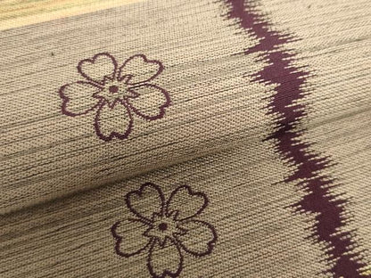 平和屋着物●六通柄袋帯　横段舞桜　正絹　逸品　DAAY1324ps