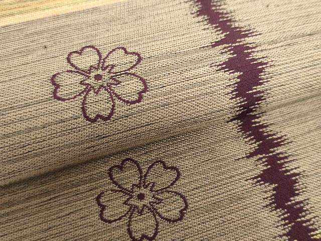平和屋着物●六通柄袋帯　横段舞桜　正絹　逸品　DAAY1324ps