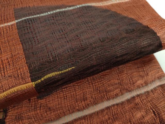 平和屋着物▽太鼓柄袋帯 スリーシーズン帯 春 夏 秋 櫛織り 半円 正絹 逸品 DAAY1348ps