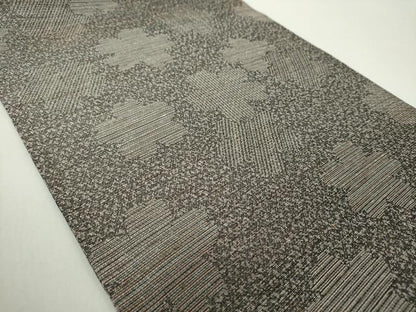 平和屋着物▽両面 六通柄袋帯 スリーシーズン帯 春 夏 秋 菱間道 金糸 正絹 逸品 DAAY1350ps