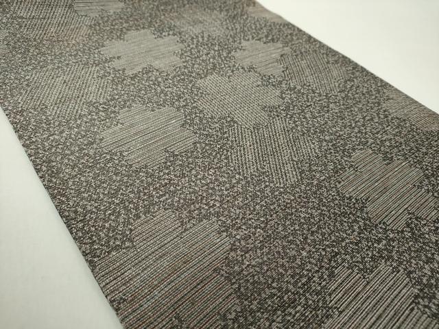 平和屋着物▽両面 六通柄袋帯 スリーシーズン帯 春 夏 秋 菱間道 金糸 正絹 逸品 DAAY1350ps