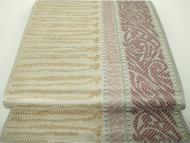 平和屋着物●本場筑前博多織 八寸名古屋帯 間道 正絹 逸品 DAAY1385ps