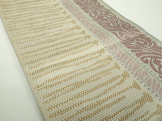 平和屋着物●本場筑前博多織 八寸名古屋帯 間道 正絹 逸品 DAAY1385ps