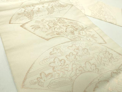 平和屋着物●織物一筋名門　織悦　九寸名古屋帯　辻が花　金糸　正絹　逸品　DAAY1388ps