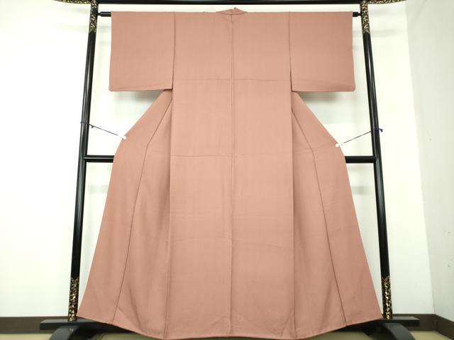 平和屋着物●上質な色無地　蘇芳香色　正絹　逸品　DAAY1393ps