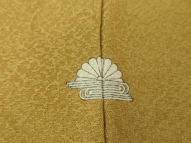 平和屋着物●上質な色無地　吹き寄せ花地紋　桑染色　正絹　逸品　DAAY1395ps