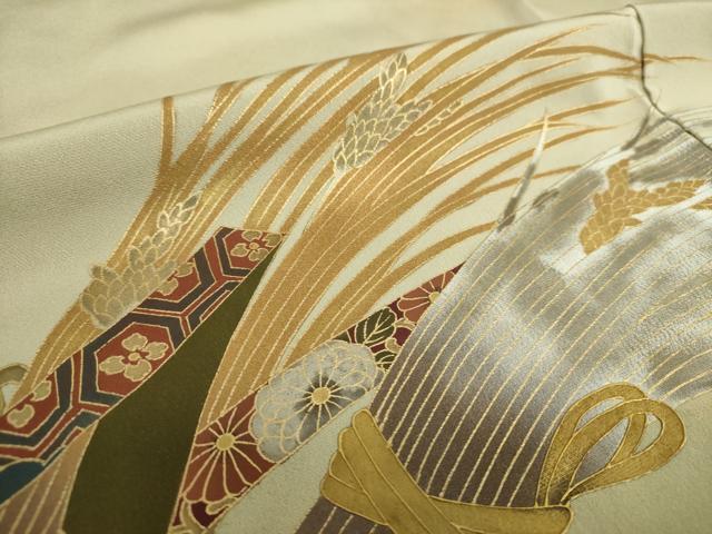 平和屋着物●豪華色留袖　作家物　稲穂　鬘帯花文　暈し染め　金銀彩　正絹　逸品　DAAY1403ps