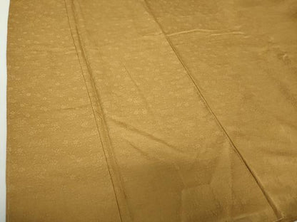 平和屋着物●上質な色無地　作家物　草花地紋　黄唐茶色　正絹　逸品　DAAY1412ps