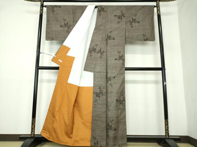 平和屋着物●本場大島紬 9マルキ 枝花文 正絹 逸品 DAAY1415ps
