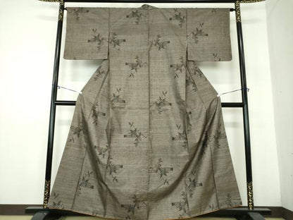 平和屋着物●本場大島紬 9マルキ 枝花文 正絹 逸品 DAAY1415ps