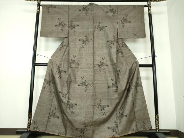 平和屋着物●本場大島紬 9マルキ 枝花文 正絹 逸品 DAAY1415ps