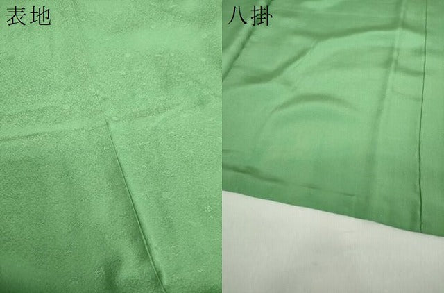平和屋着物●服飾評論家　市田ひろみ監修　色無地　宝尽くし花地紋　若竹色　正絹　逸品　DAAY1427ps