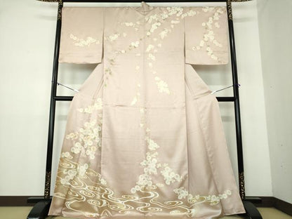 平和屋着物●訪問着 駒刺繍 流水菊 暈し染め 金彩 正絹 逸品 未使用 DAAY1431ps