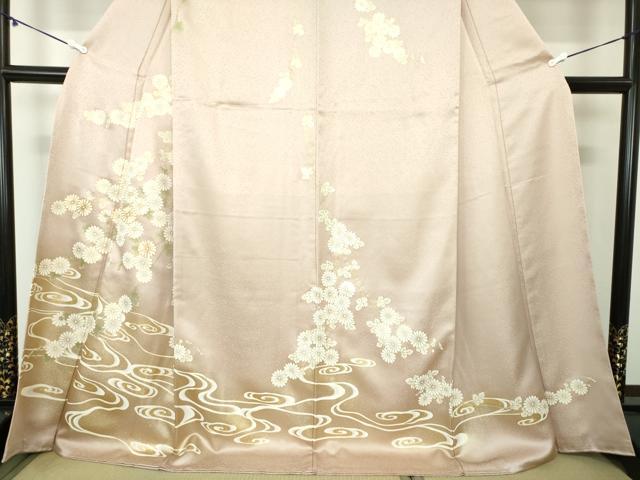 平和屋着物●訪問着 駒刺繍 流水菊 暈し染め 金彩 正絹 逸品 未使用 DAAY1431ps