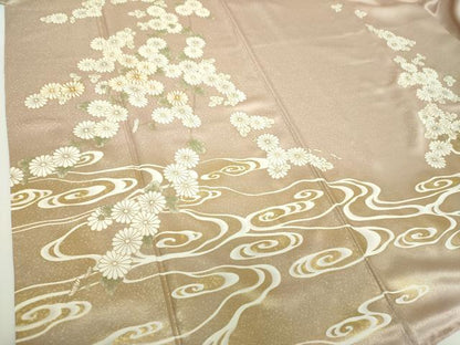 平和屋着物●訪問着 駒刺繍 流水菊 暈し染め 金彩 正絹 逸品 未使用 DAAY1431ps