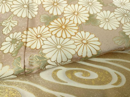 平和屋着物●訪問着 駒刺繍 流水菊 暈し染め 金彩 正絹 逸品 未使用 DAAY1431ps