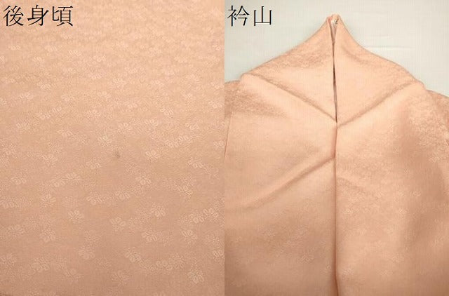 平和屋着物●上質な色無地　桐地紋　赤香色　正絹　逸品　DAAY1440ps