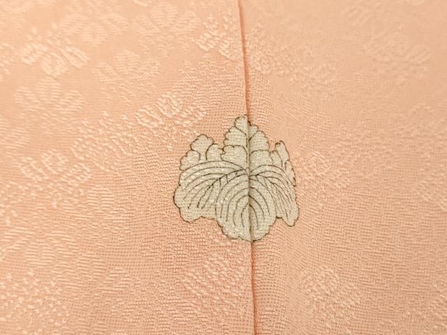 平和屋着物●上質な色無地　桐地紋　赤香色　正絹　逸品　DAAY1440ps