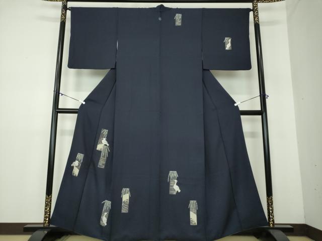 平和屋着物●訪問着　総刺繍　白鷺　枝垂れ柳　金糸　正絹　逸品　DAAY1453ps