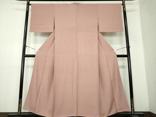 平和屋着物●上質な色無地　吉祥花地紋　梅鼠色　正絹　逸品　DAAY1467ps
