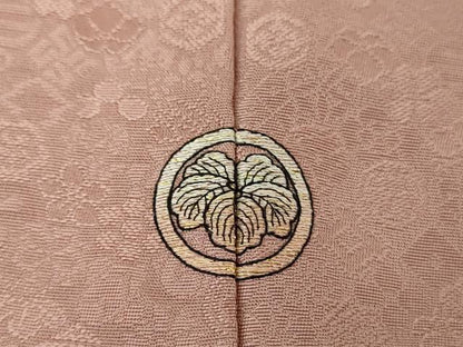 平和屋着物●上質な色無地　吉祥花地紋　梅鼠色　正絹　逸品　DAAY1467ps