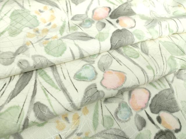 平和屋着物●上質な小紋 手描き 草花文 正絹 逸品 DAAY1473ps
