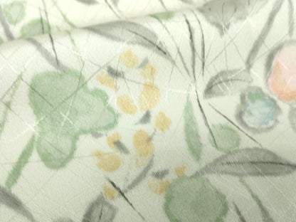 平和屋着物●上質な小紋 手描き 草花文 正絹 逸品 DAAY1473ps