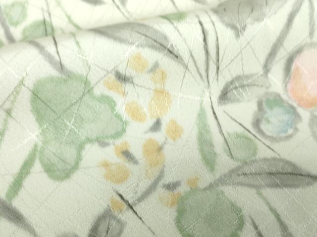 平和屋着物●上質な小紋 手描き 草花文 正絹 逸品 DAAY1473ps