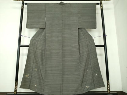 平和屋着物●色留訪問着 雀 稲穂 正絹 逸品 DAAY1476ps