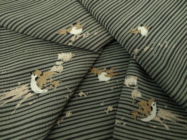 平和屋着物●色留訪問着 雀 稲穂 正絹 逸品 DAAY1476ps