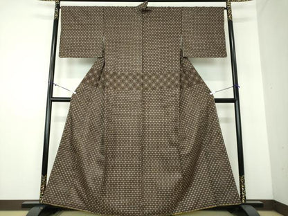 平和屋着物●本場大島紬　幾何学文様　さが美扱い　正絹　逸品　DAAY1485ps