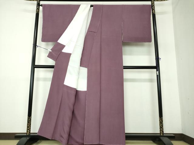 平和屋着物●上質な色無地　葡萄色　正絹　逸品　DAAY1491ps