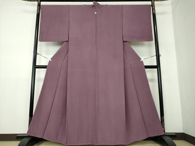 平和屋着物●上質な色無地　葡萄色　正絹　逸品　DAAY1491ps