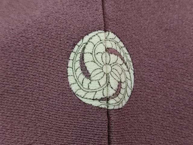 平和屋着物●上質な色無地　葡萄色　正絹　逸品　DAAY1491ps