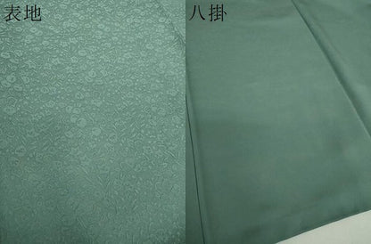 平和屋着物●上質な色無地 作家物 本草木染 草花地紋 錆鼠色 正絹 逸品 DAAY1492ps