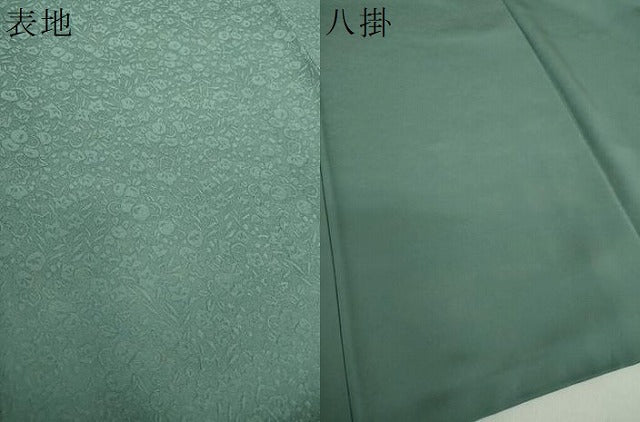 平和屋着物●上質な色無地 作家物 本草木染 草花地紋 錆鼠色 正絹 逸品 DAAY1492ps