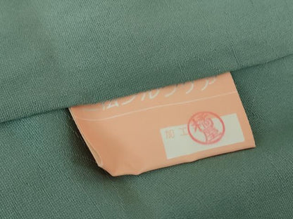 平和屋着物●上質な色無地 作家物 本草木染 草花地紋 錆鼠色 正絹 逸品 DAAY1492ps