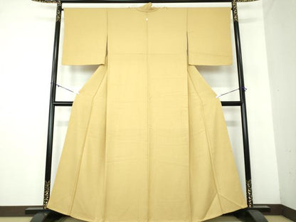 平和屋着物●上質な色無地 霞地紋 木蘭色 正絹 逸品 DAAY1493ps