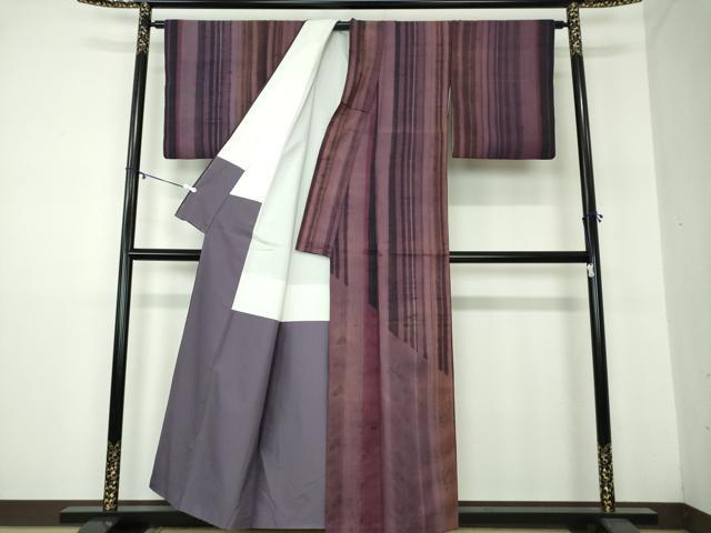 平和屋着物●訪問着　作家物　紬地　花間道　正絹　逸品　DAAY1496ps