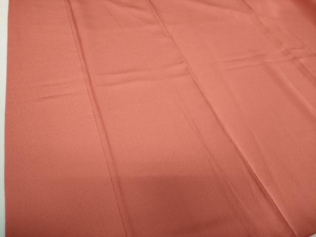 平和屋着物●上質な色無地　甚三紅色　正絹　逸品　DAAY1497ps